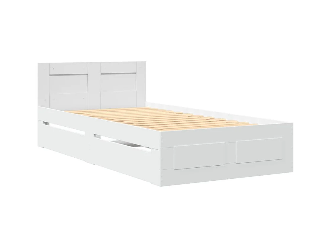 Bettgestell mit Kopfteil ohne Matratze weiß 100x200 cm