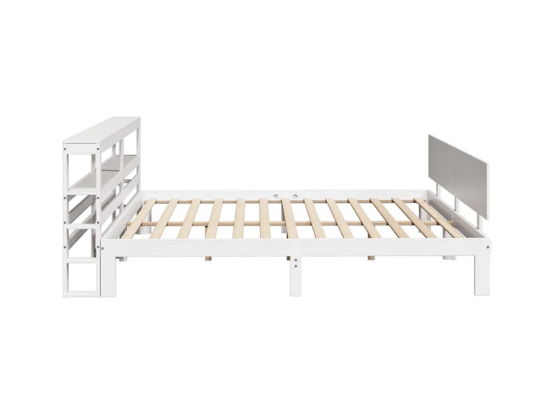 Bedframe met hoofdbord zonder matras wit 200x200 cm
