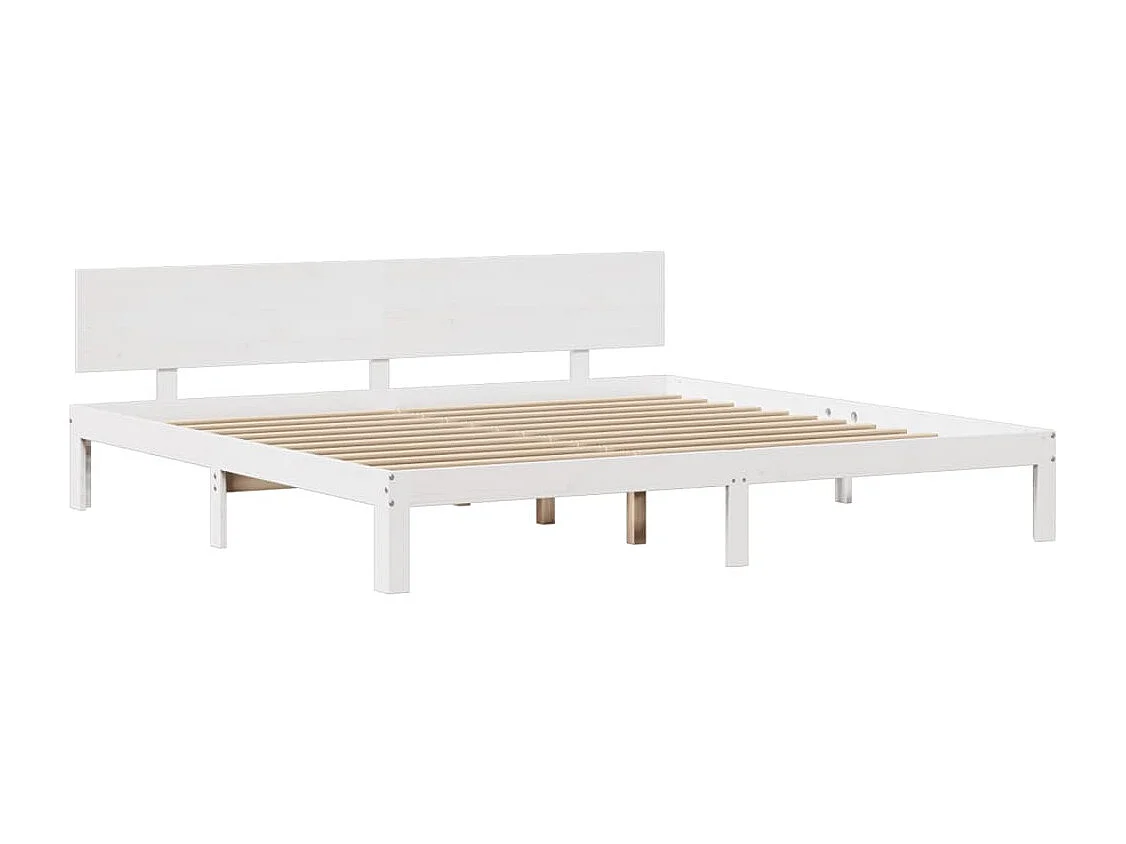 Bedframe met hoofdbord zonder matras wit 200x200 cm