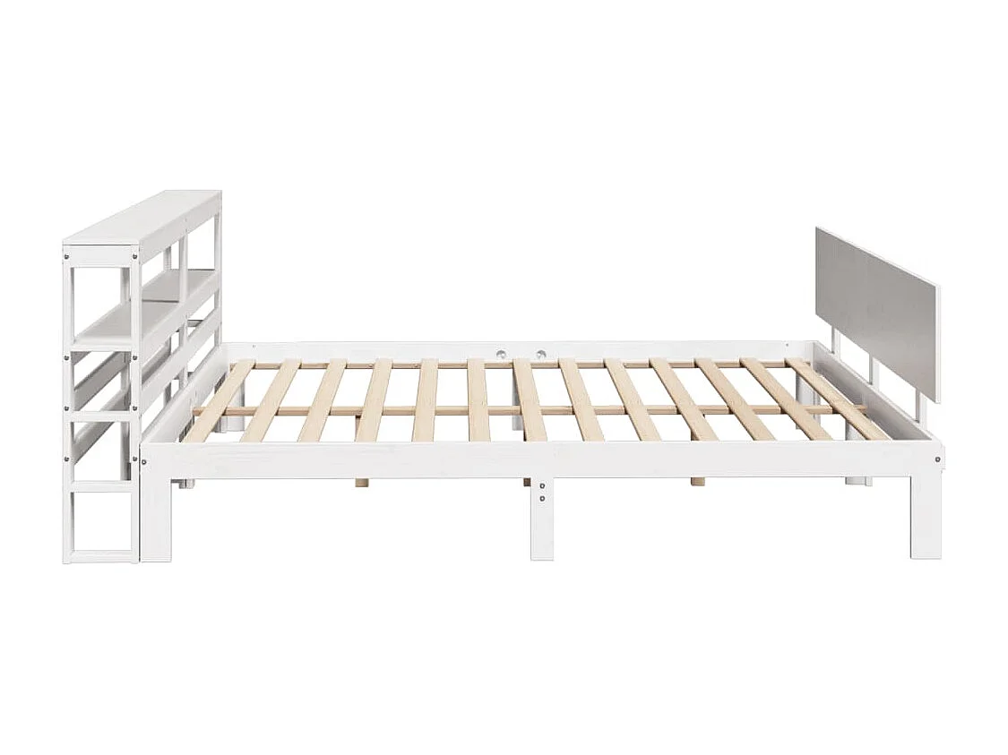 Estructura de cama con cabecero sin colchón blanco 200x200 cm