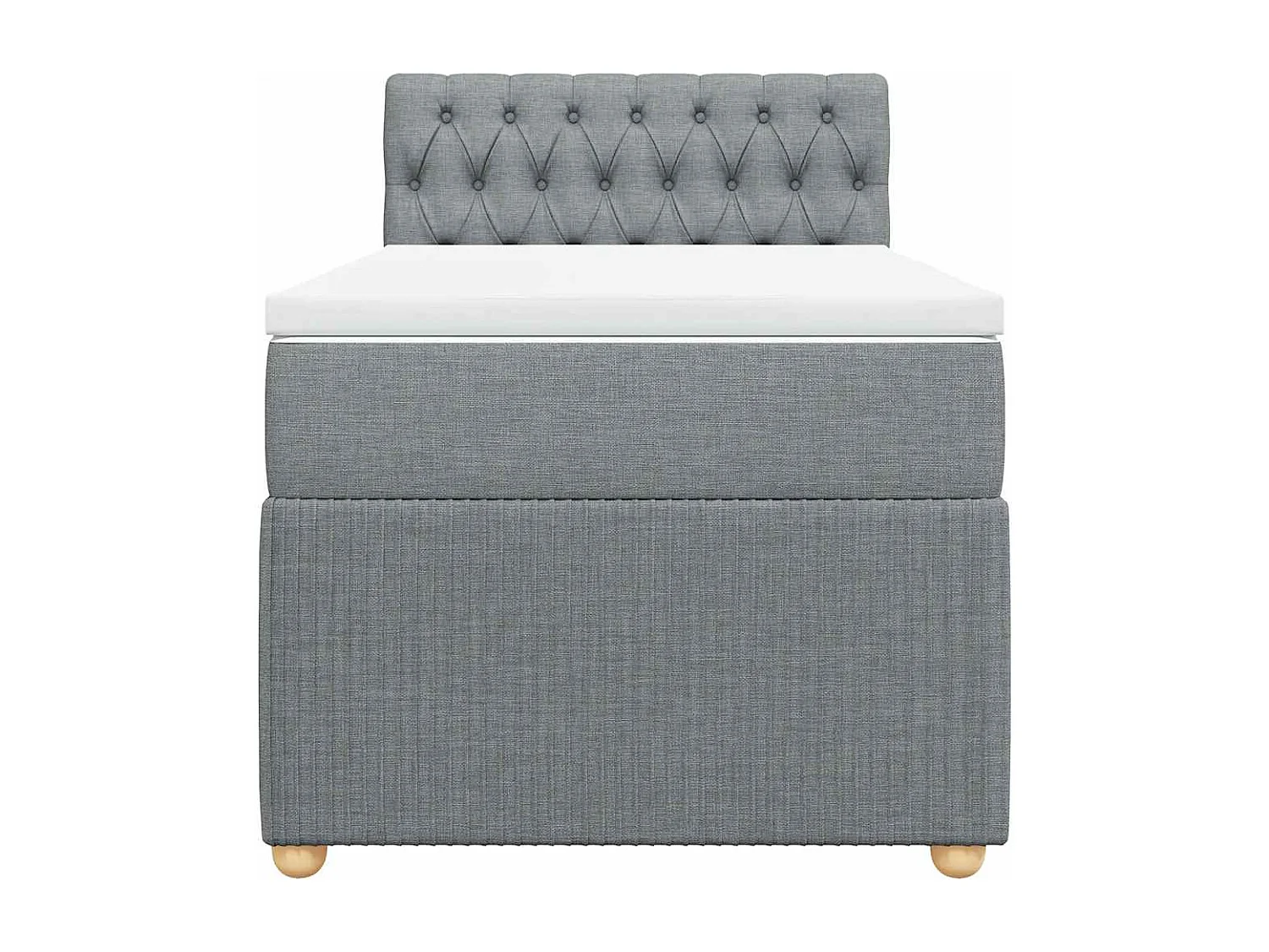 Rete a doghe e materasso Tessuto grigio chiaro 90x190 cm