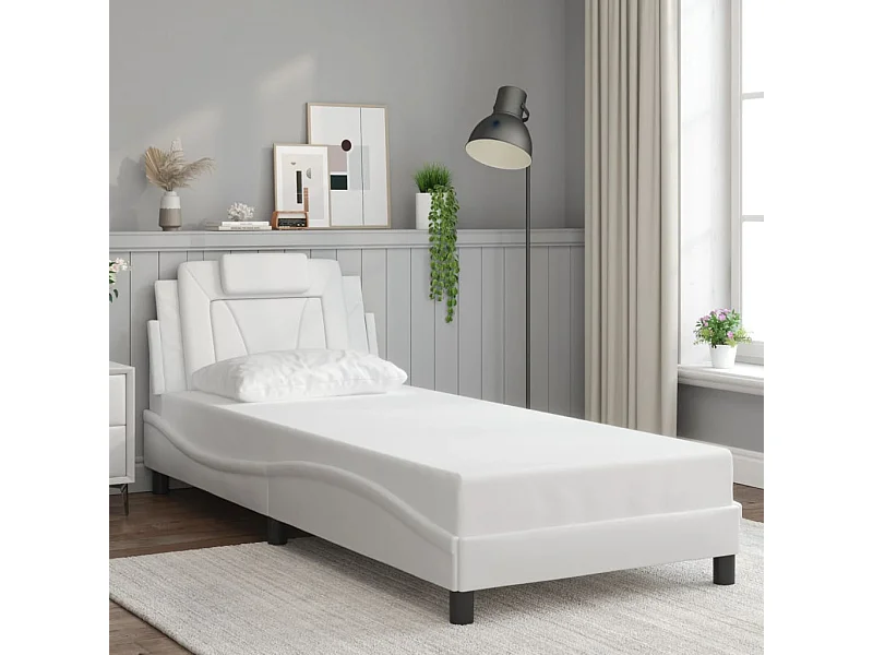 Bedframe zonder matras wit 90x200 cm kunstleer