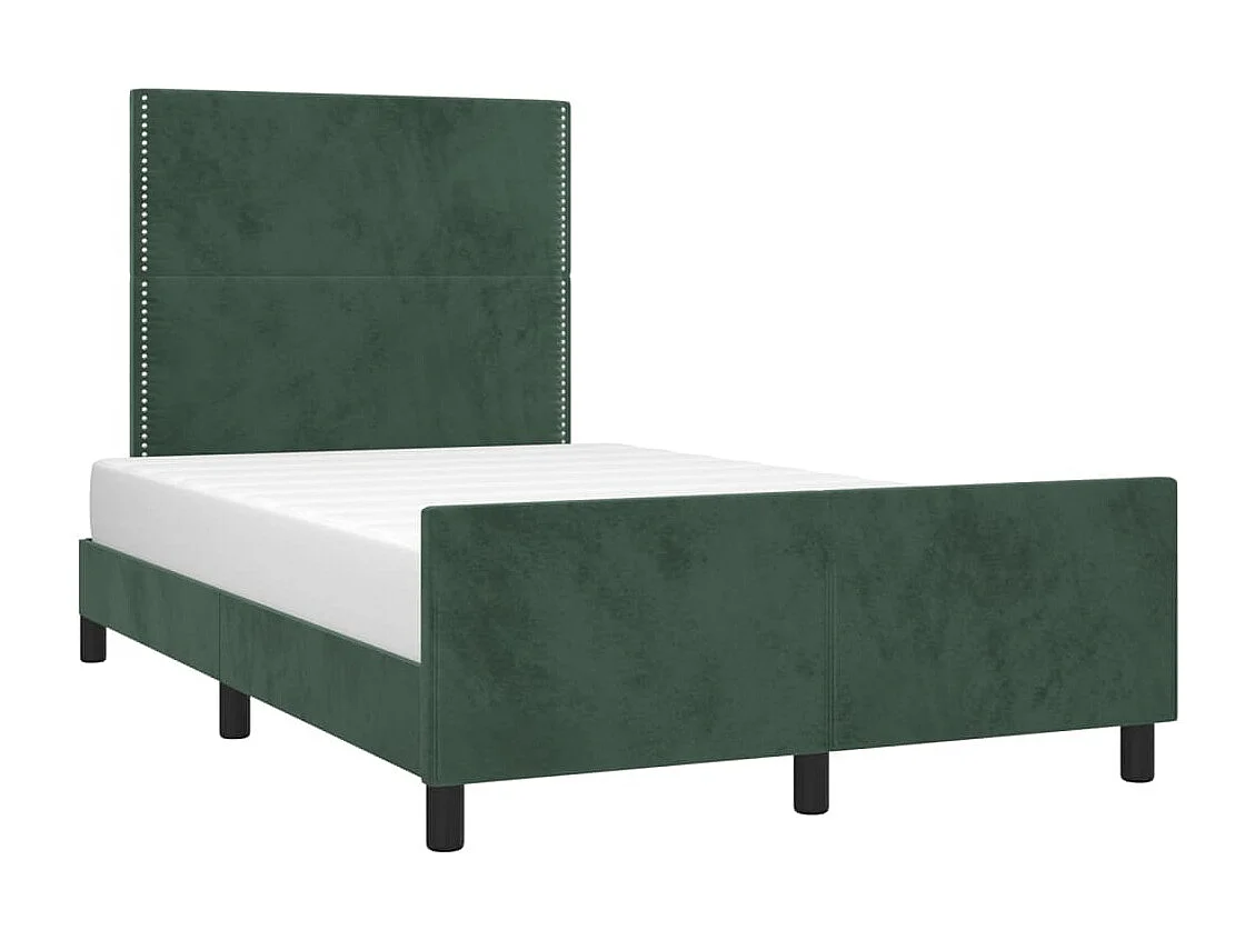 Cadre de lit sans matelas vert foncé 120x200 cm velours