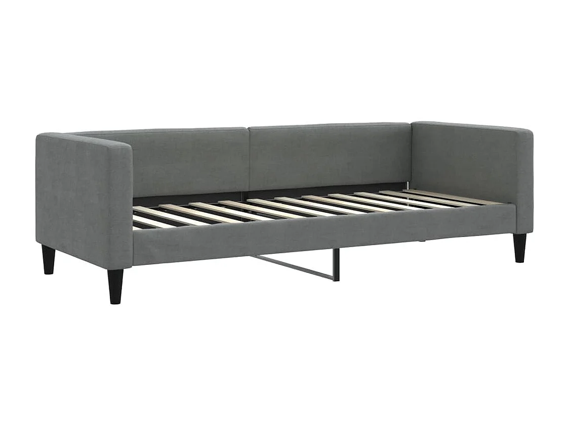 Lit de jour avec gigogne sans matelas gris foncé 80x200 cm
