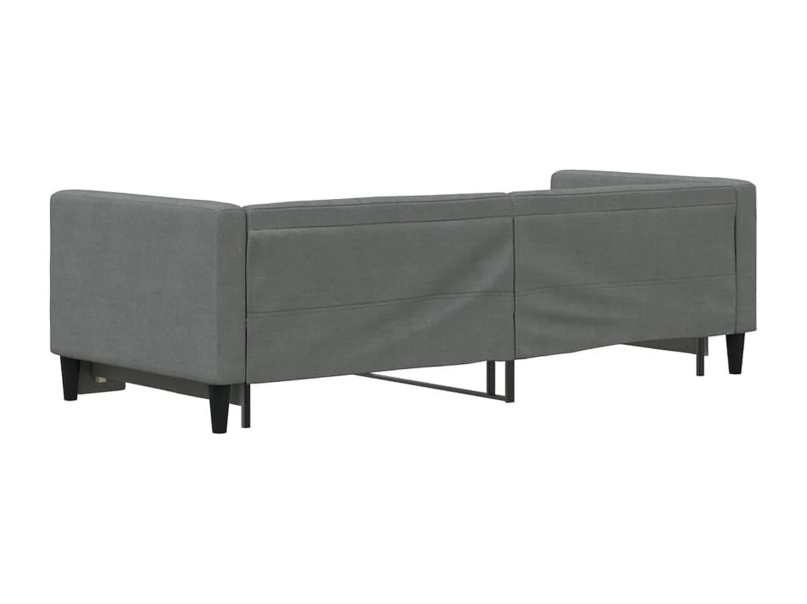 Lit de jour avec gigogne sans matelas gris foncé 80x200 cm