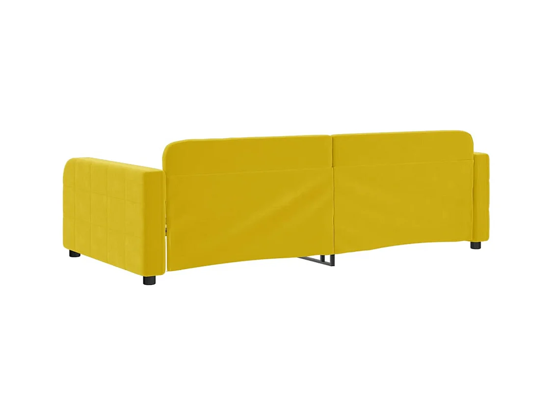 Dagbed zonder matras geel 90x200 cm fluweel