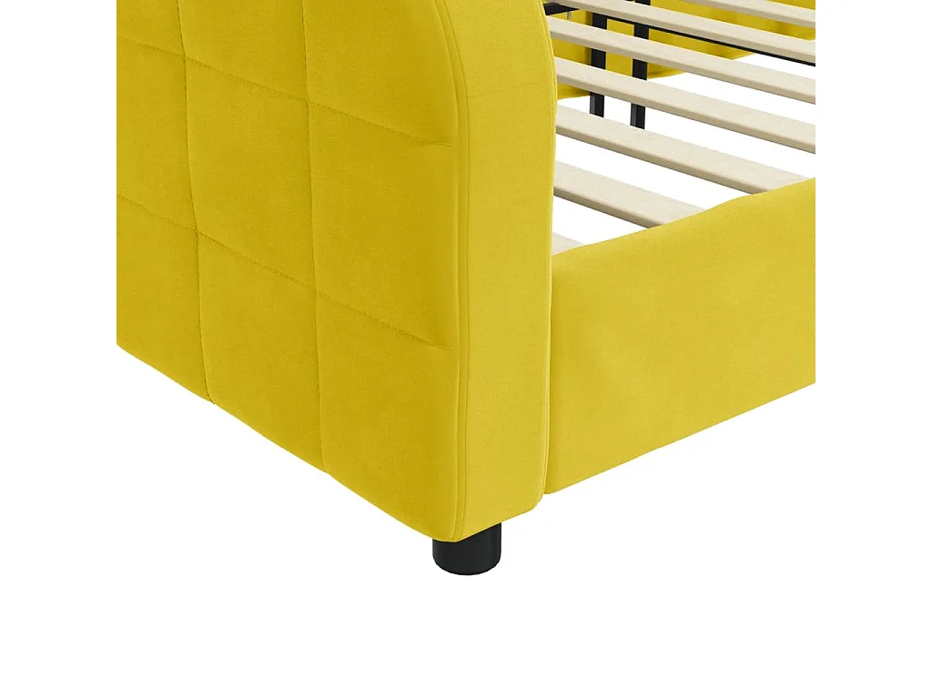 Dagbed zonder matras geel 90x200 cm fluweel