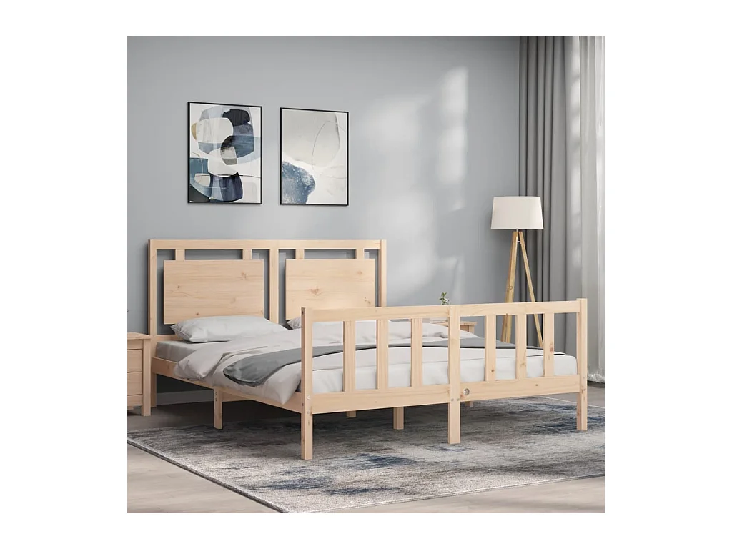 Bettgestell ohne Matratze 160x200 cm Kiefer Massivholz