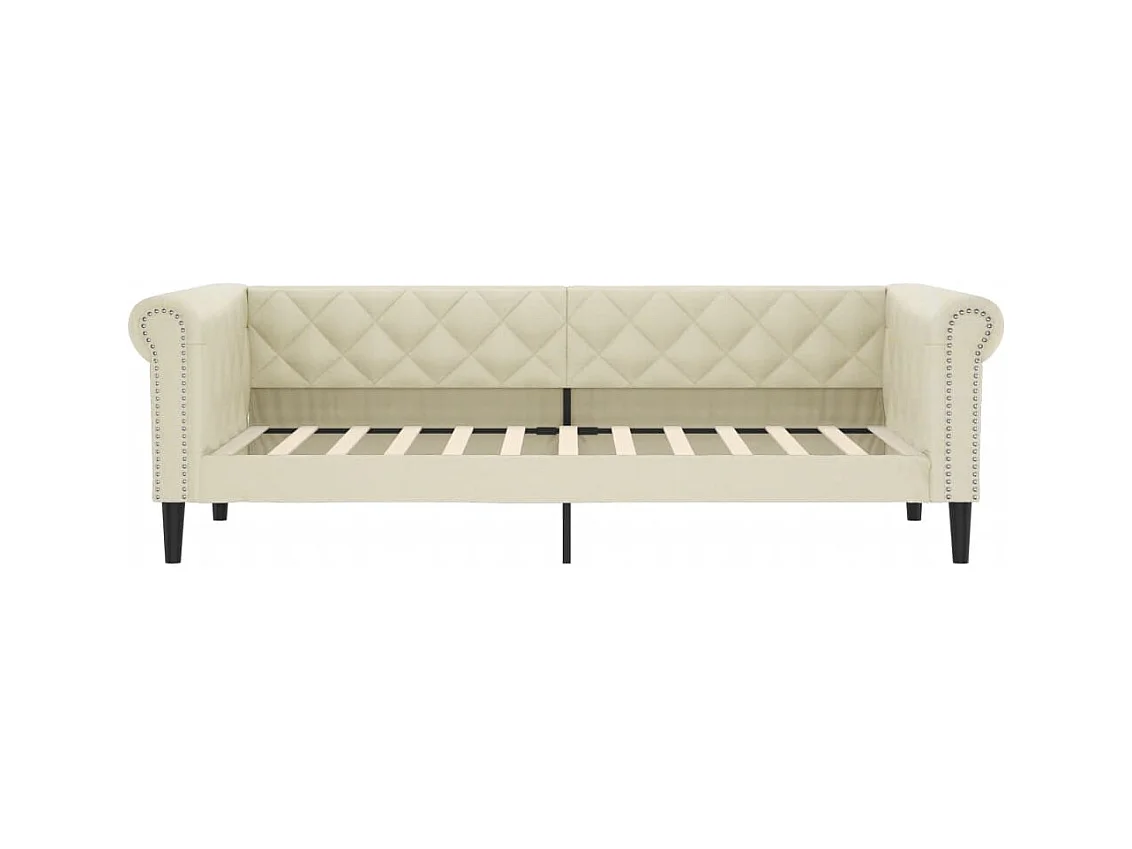 Dagbed zonder matras crème 90x200 cm imitatieleer