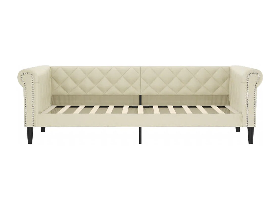 Dagbed zonder matras crème 90x200 cm imitatieleer