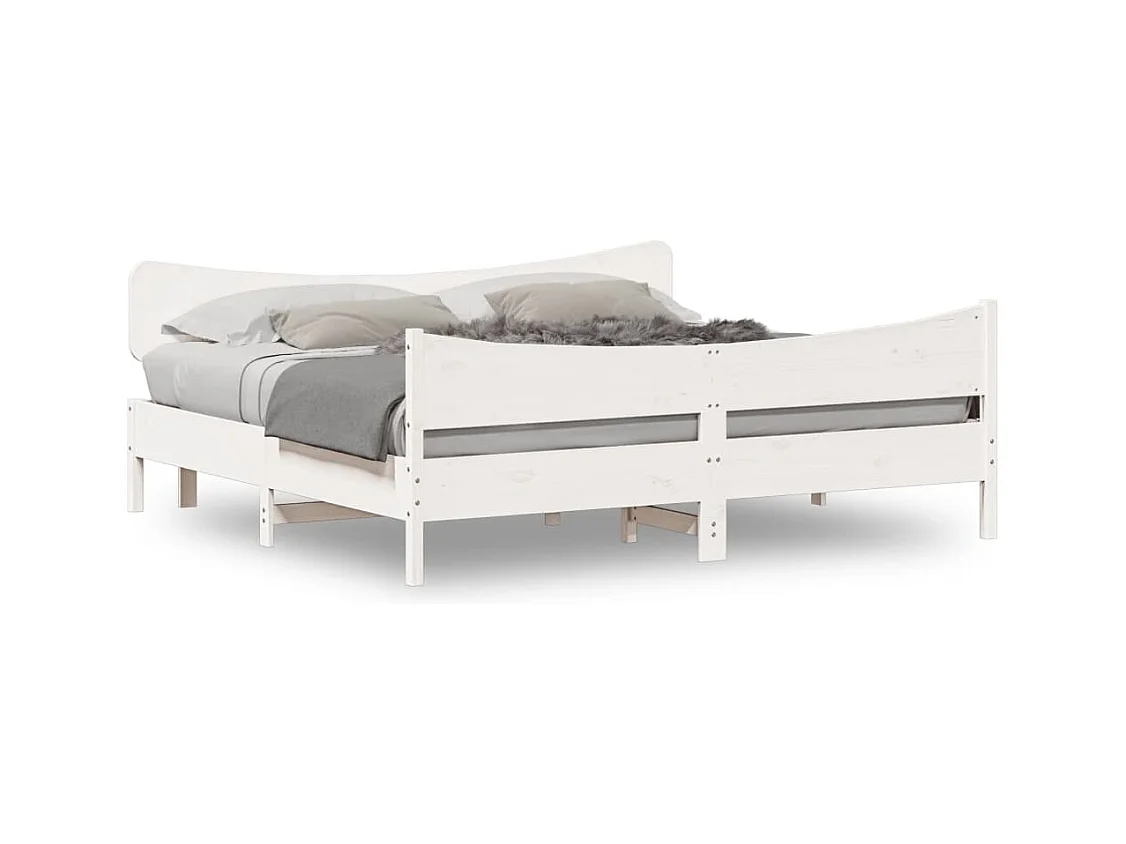 Bedframe zonder matras wit 180x200 cm massief grenenhout