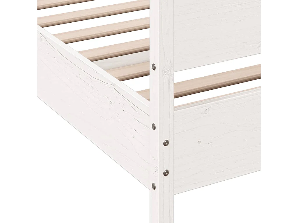 Estructura de cama sin colchón blanca 180x200 cm madera maciza de pino