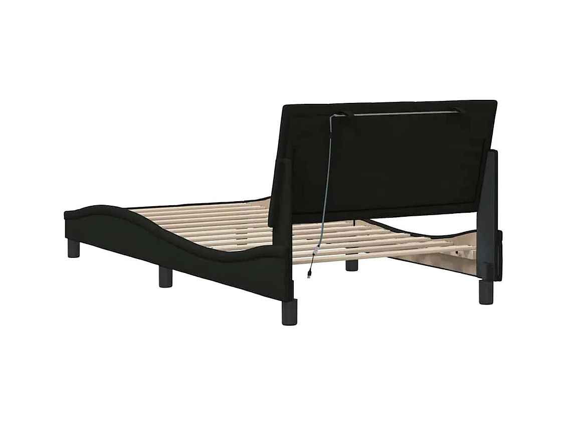 Bettgestell ohne Matratze schwarz 100x200 cm Stoff