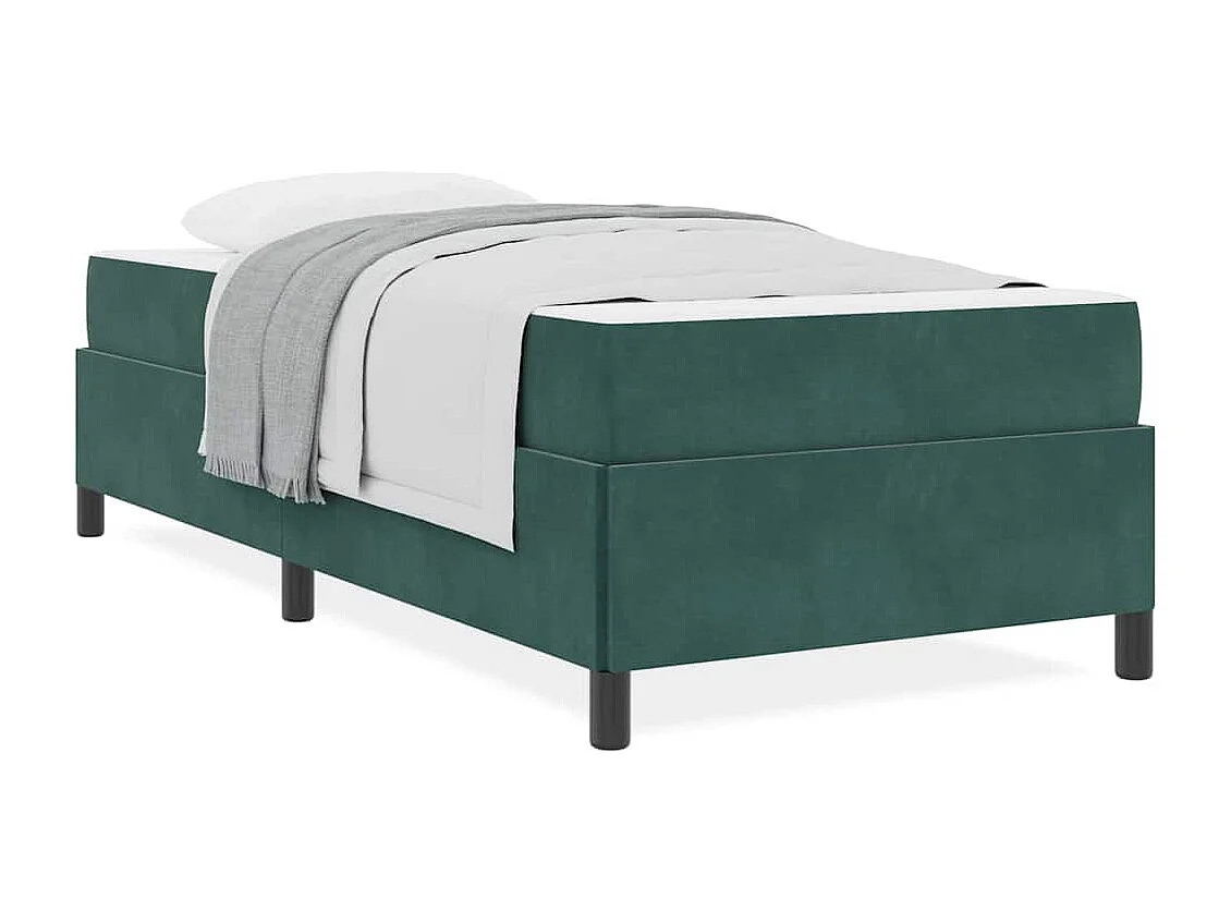 Struttura letto verde scuro, verde e bianco 80 x 200 cm velluto