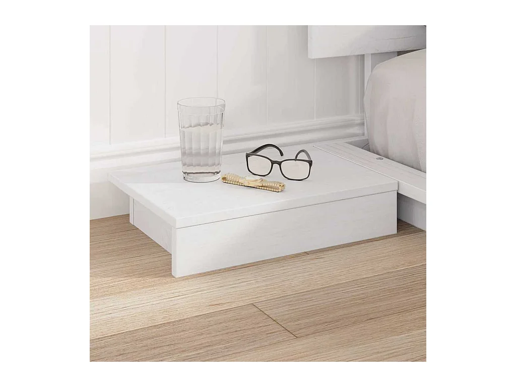 Estructura de cama blanca de madera de 160 x 200 cm