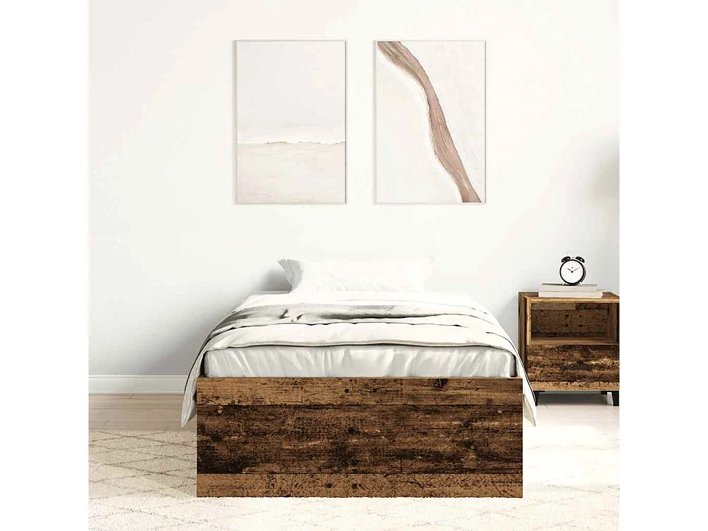 Struttura letto senza materasso in legno vecchio 100x200 cm in legno ingegnerizzato
