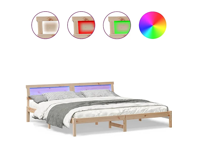 Bruin bedframe 180 x 200 cm massief grenenhout