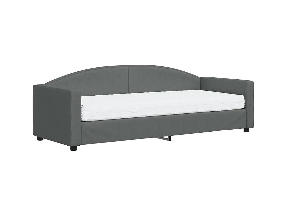 Dagbed met donkergrijze matras 80x200 cm stof