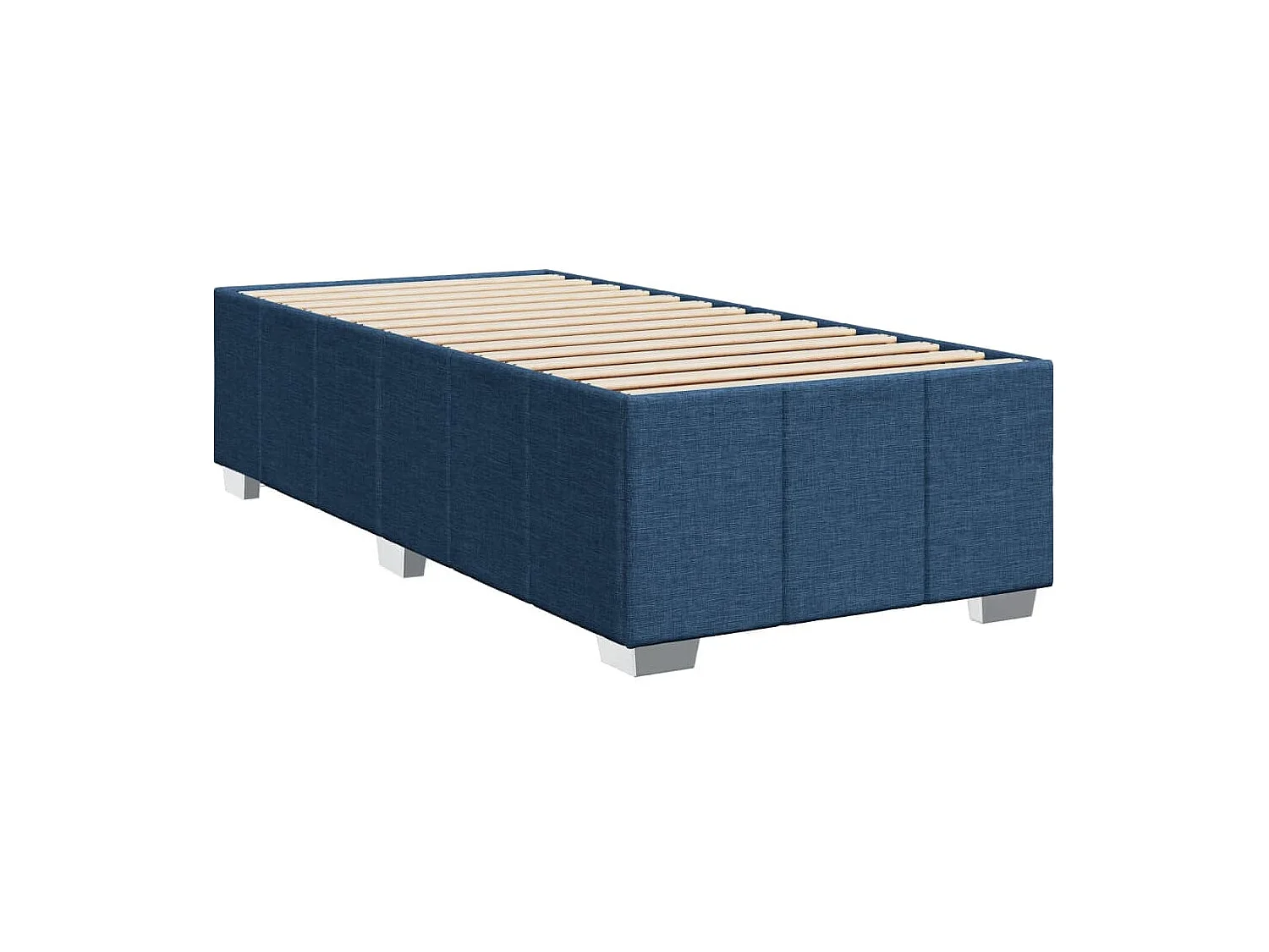 Sommier à lattes de lit avec matelas Bleu 90x200 cm Tissu