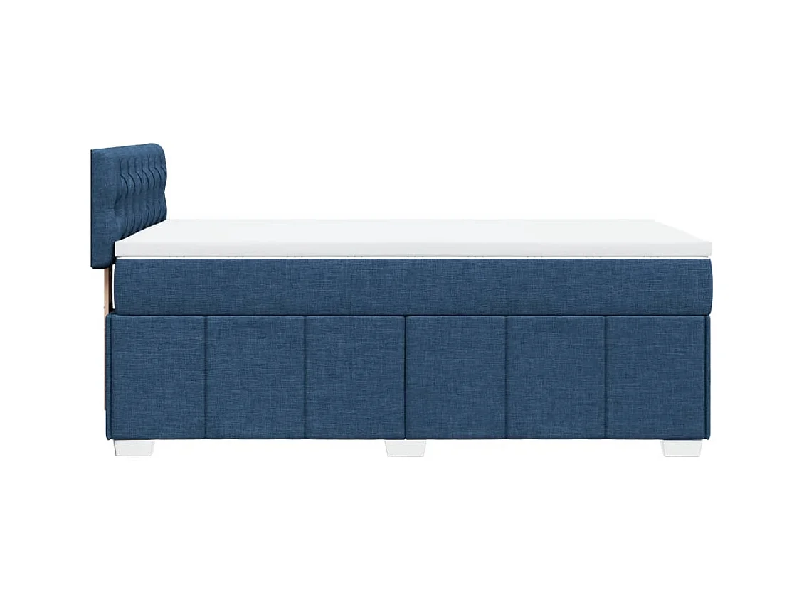 Sommier à lattes de lit avec matelas Bleu 90x200 cm Tissu