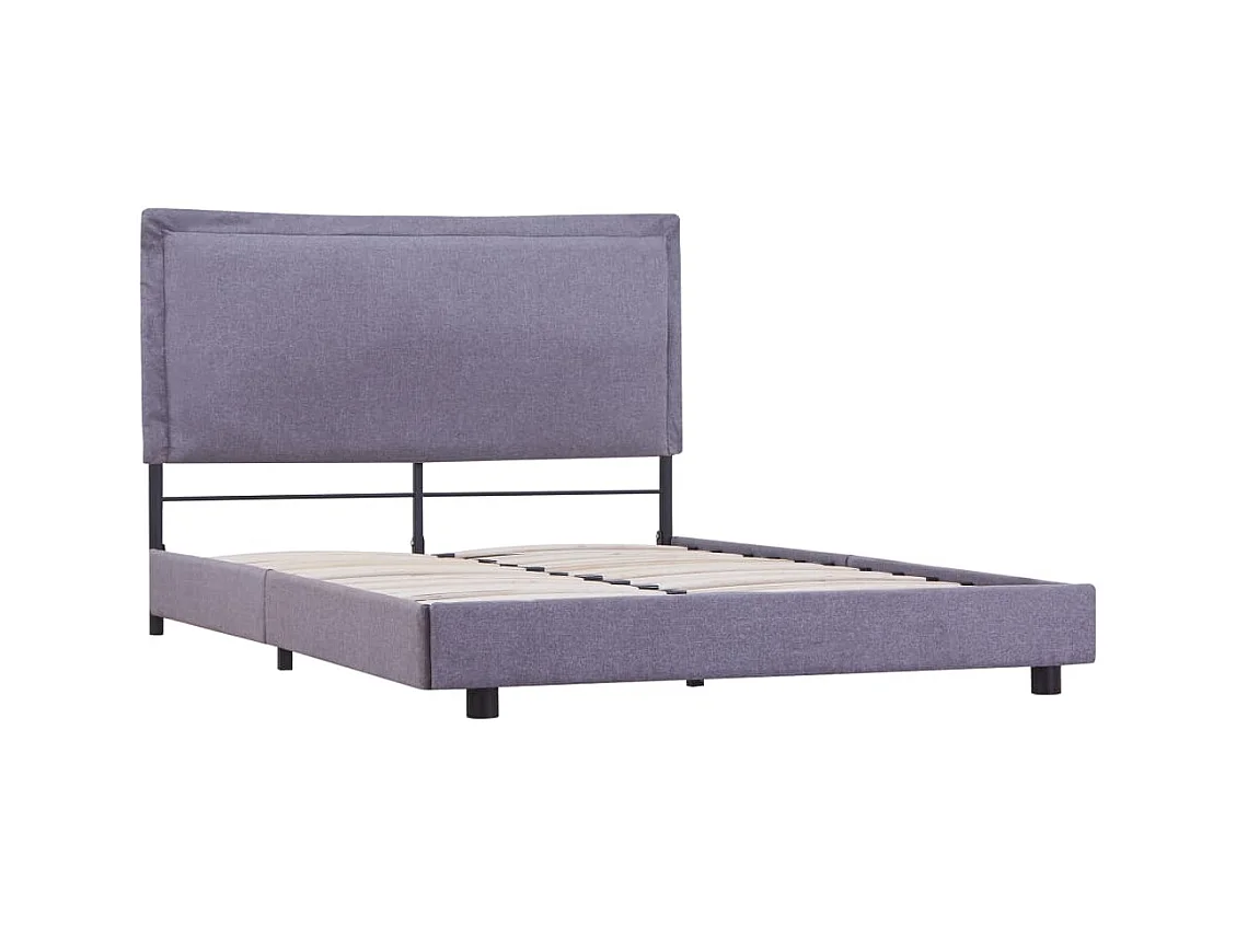 Cadre de lit sans matelas gris clair tissu 140x200 cm