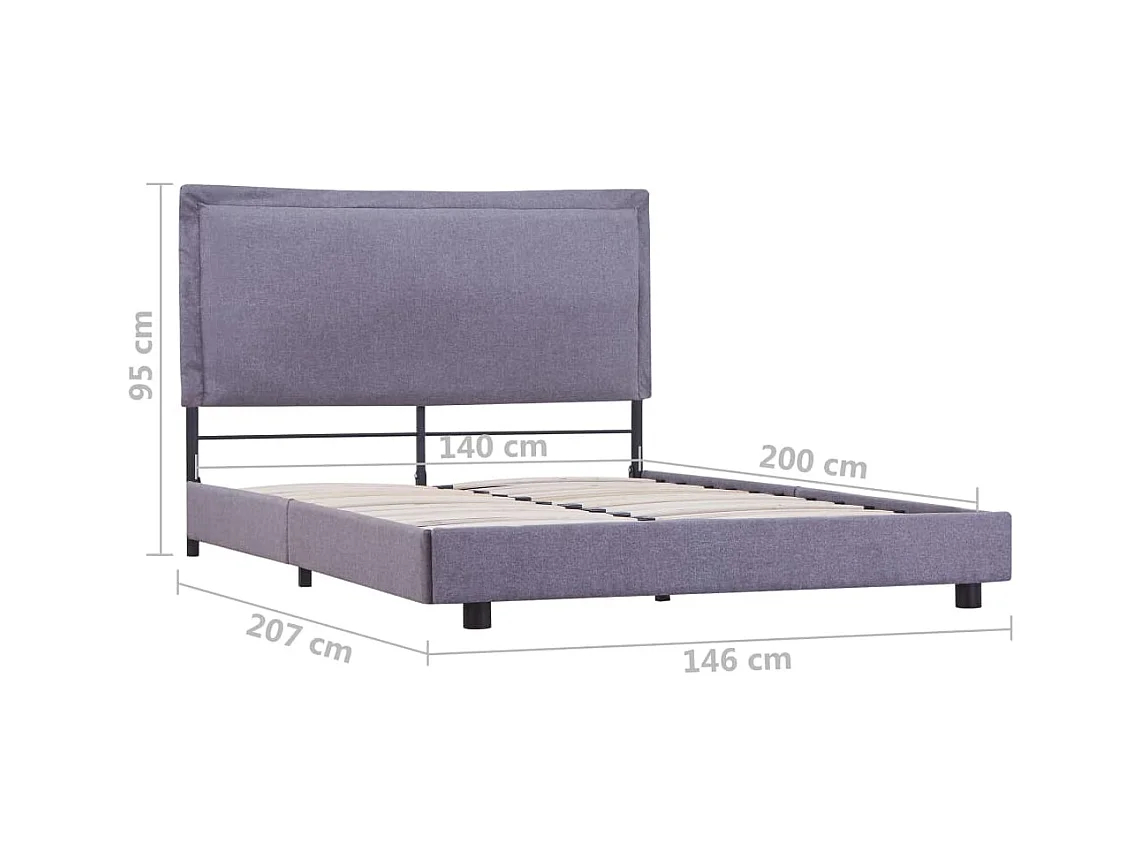 Bedframe zonder matras lichtgrijze stof 140x200 cm