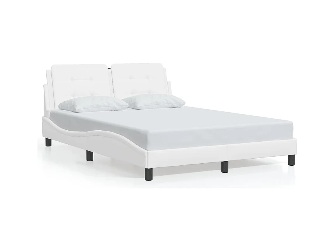 Bedframe zonder witte matras 140x190 cm soortgelijk leer
