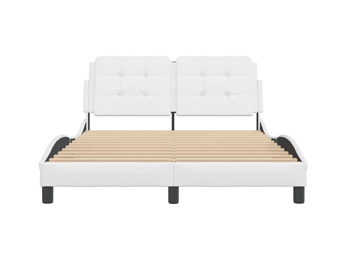 Bedframe zonder witte matras 140x190 cm soortgelijk leer