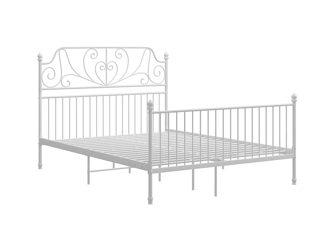 Struttura letto e testiera senza materasso bianco 140x200 cm metallo