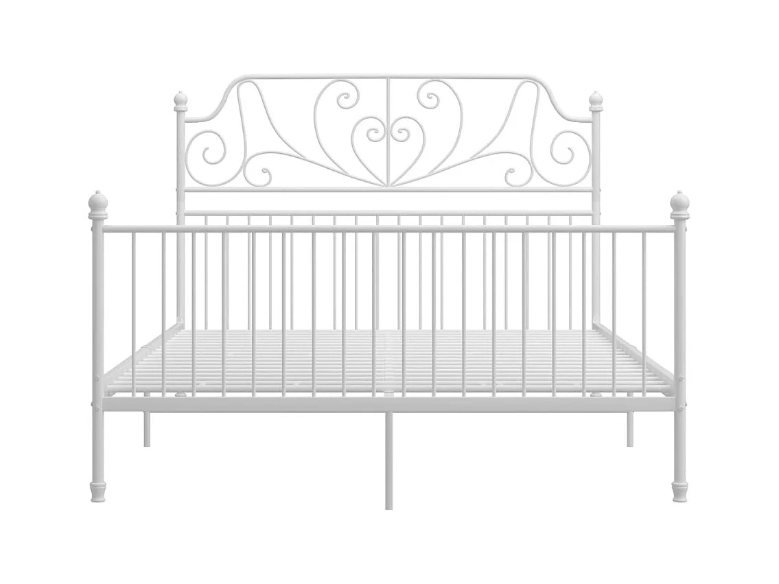 Struttura letto e testiera senza materasso bianco 140x200 cm metallo