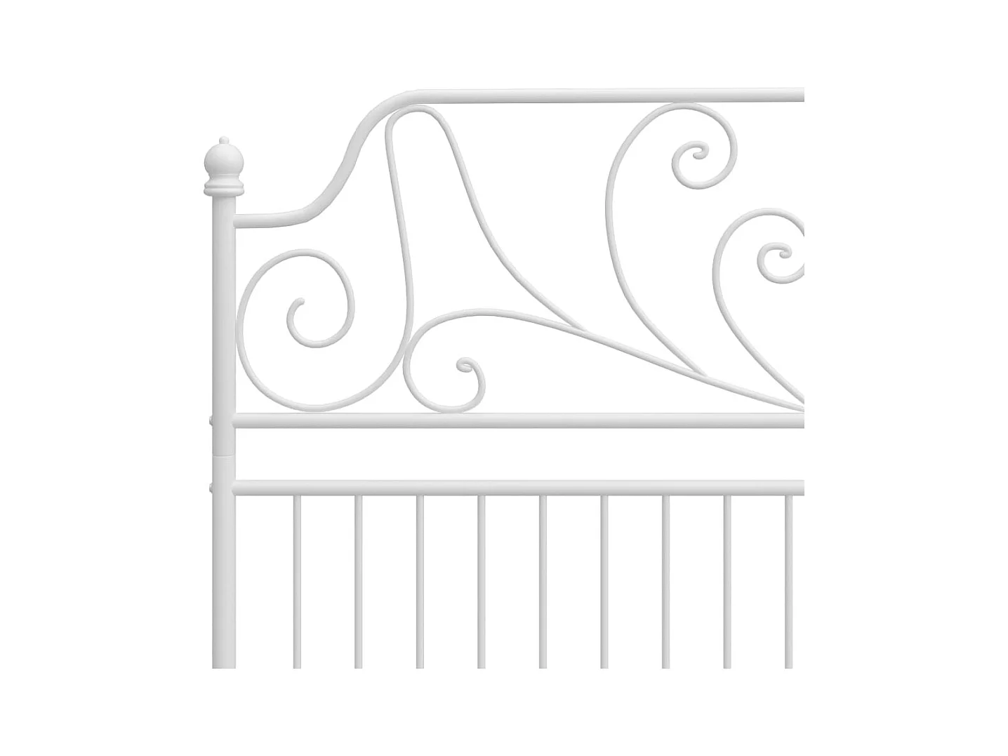 Struttura letto e testiera senza materasso bianco 140x200 cm metallo