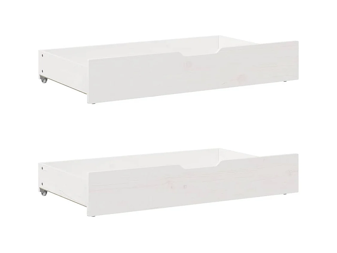 Estructura de cama con cajones sin colchón blanca 100x200 cm