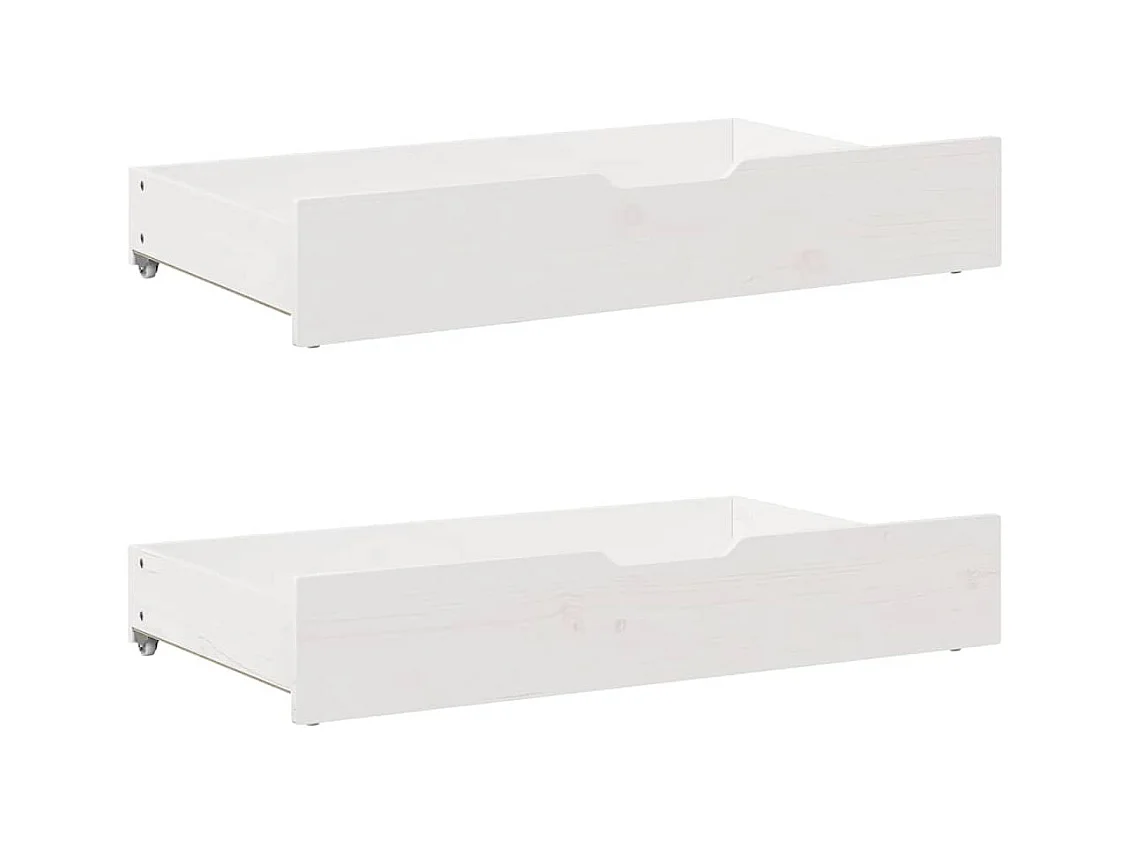 Estructura de cama con cajones sin colchón blanca 100x200 cm