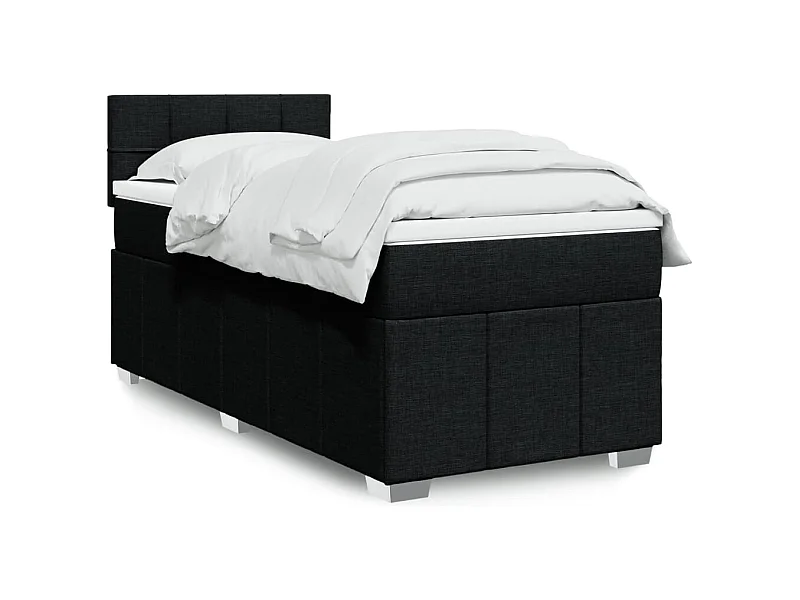 Lattenbodem met matras Zwart 90x190 cm Stof