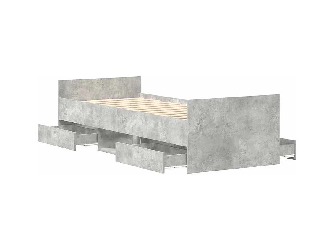 Betongrijs bedframe zonder matras 90x200 cm