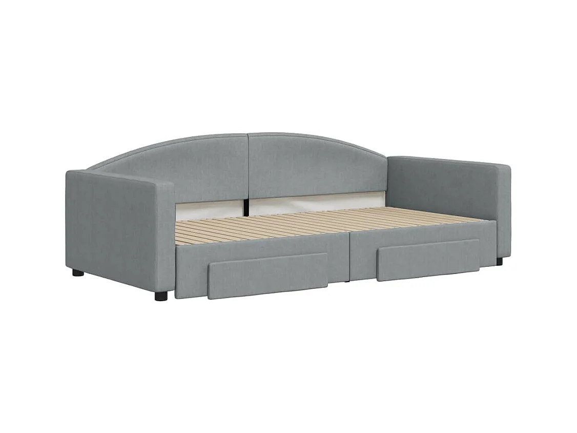 Lit de jour avec gigogne et tiroirs sans matelas 100x200 cm