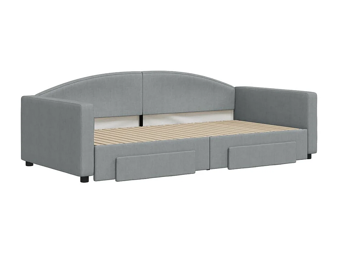 Lit de jour avec gigogne et tiroirs sans matelas 100x200 cm