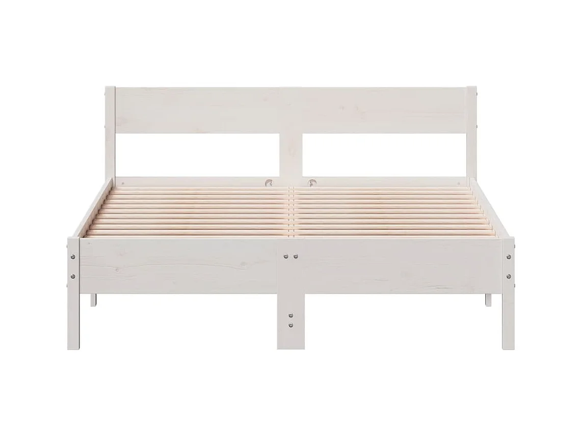 Bedframe zonder matras wit 140x190 cm massief grenenhout