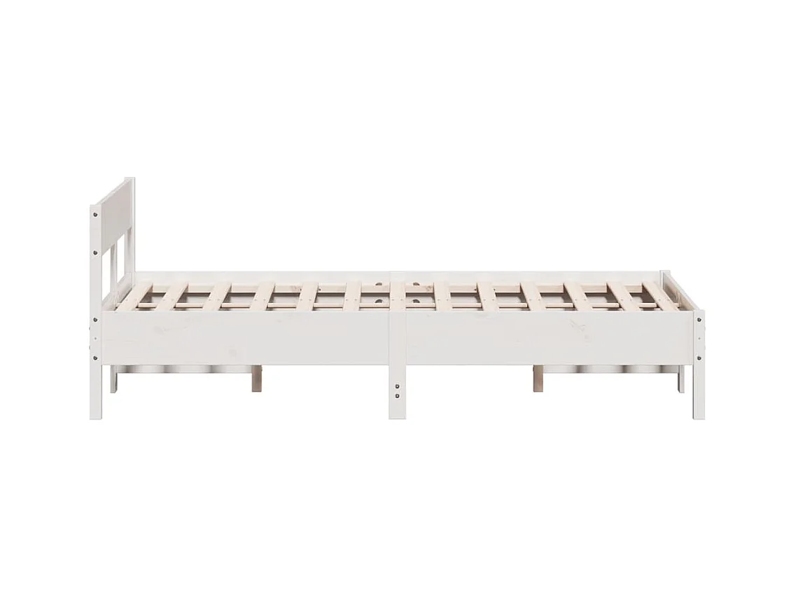Bedframe zonder matras wit 140x190 cm massief grenenhout