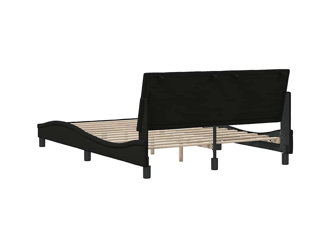 Cadre de lit sans matelas noir 140x190 cm tissu