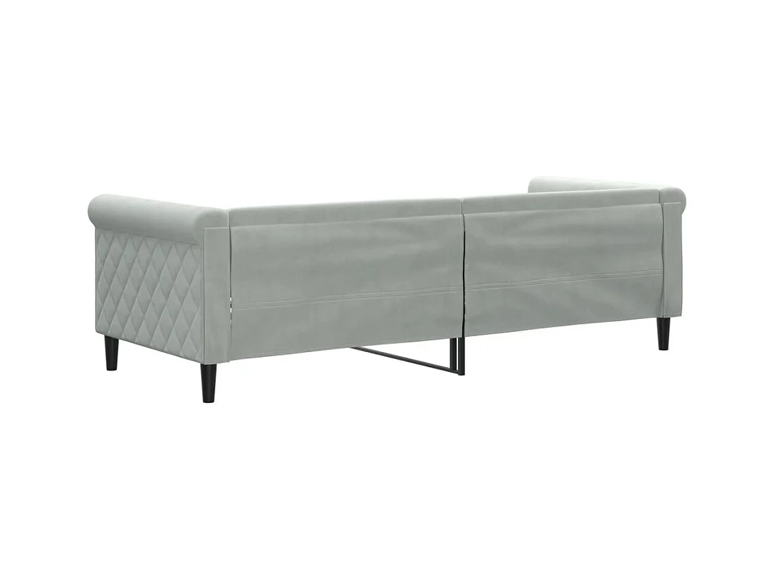 Lit de repos sans matelas gris clair 80x200 cm velours