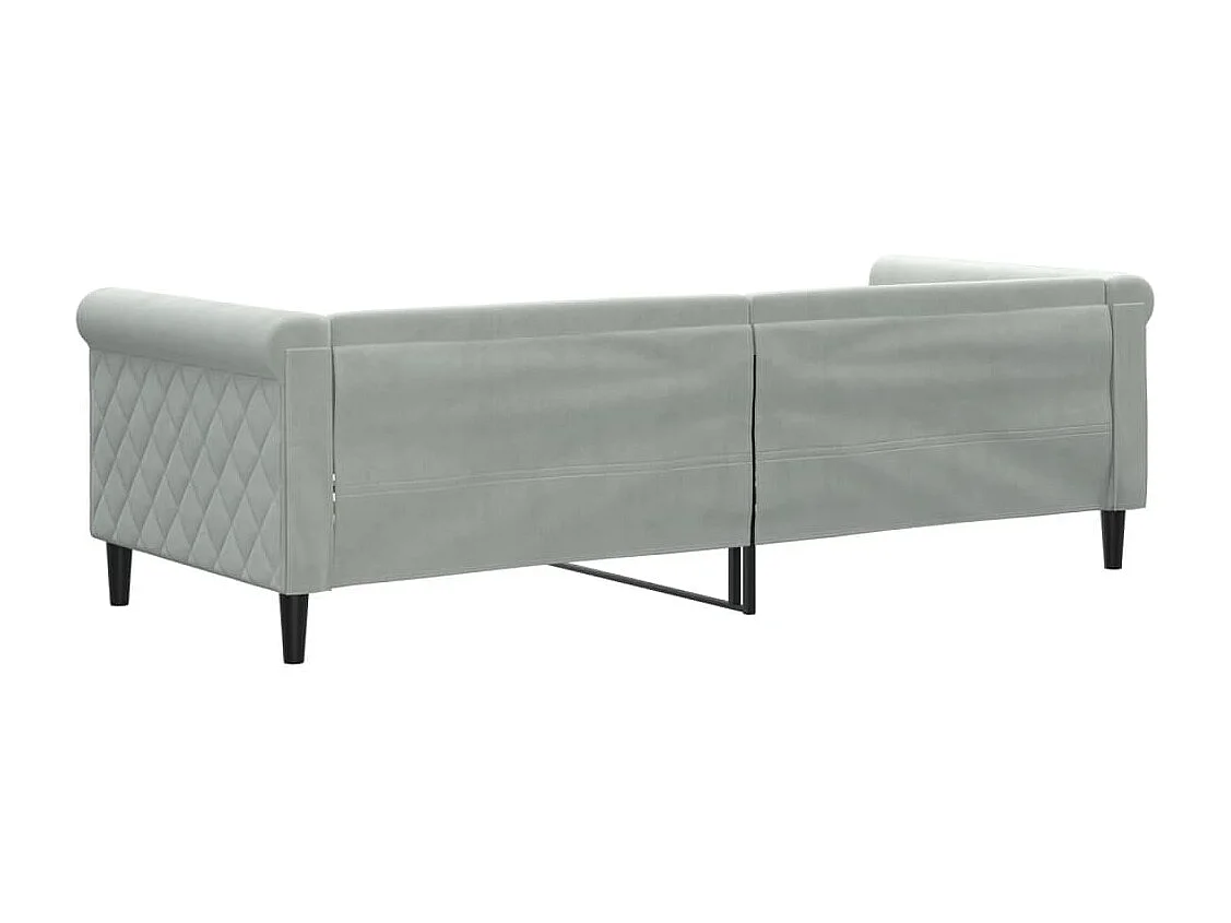 Lit de repos sans matelas gris clair 80x200 cm velours