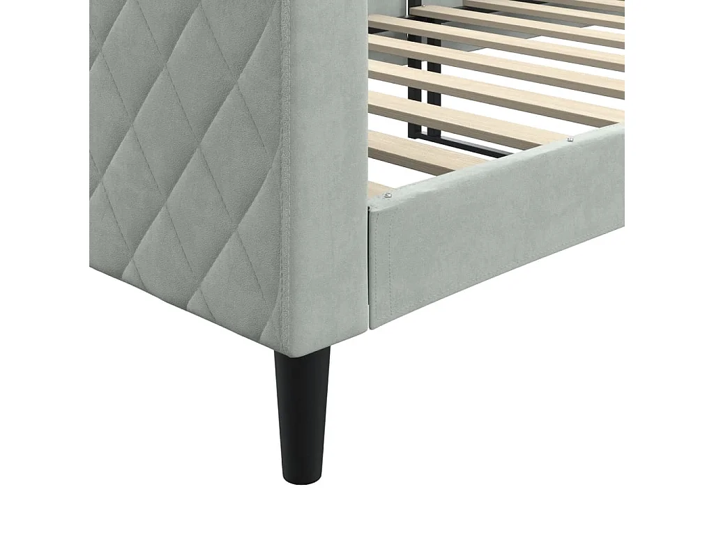 Lit de repos sans matelas gris clair 80x200 cm velours