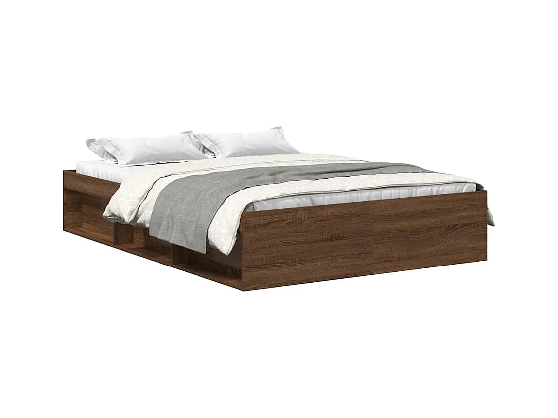 Cadre de lit sans matelas chêne marron 120x200 cm