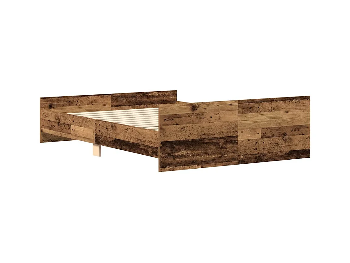 Estructura de cama sin colchón madera vieja 140x190 cm madera de ingeniería