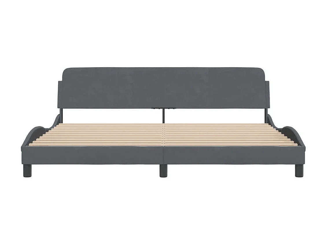 Cadre de lit sans matelas gris foncé 200x200 cm velours
