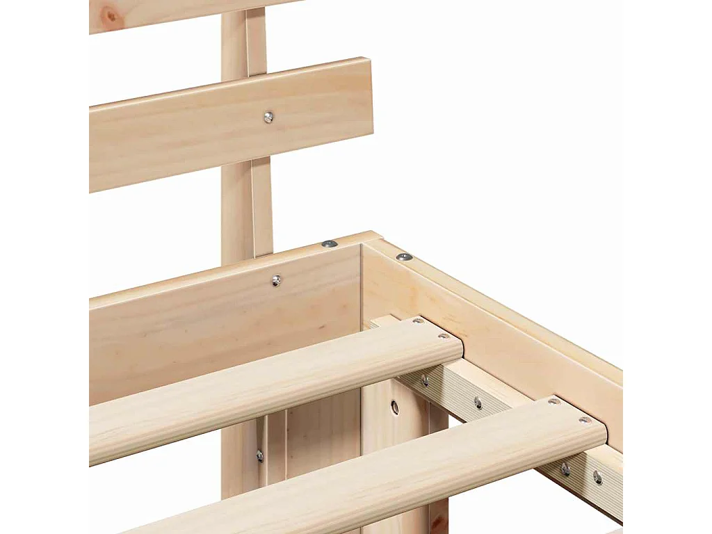 Bruin bedframe 120 x 190 cm massief grenenhout