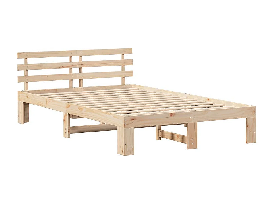 Cadre de lit Marron 120 x 190 cm Bois de pin massif