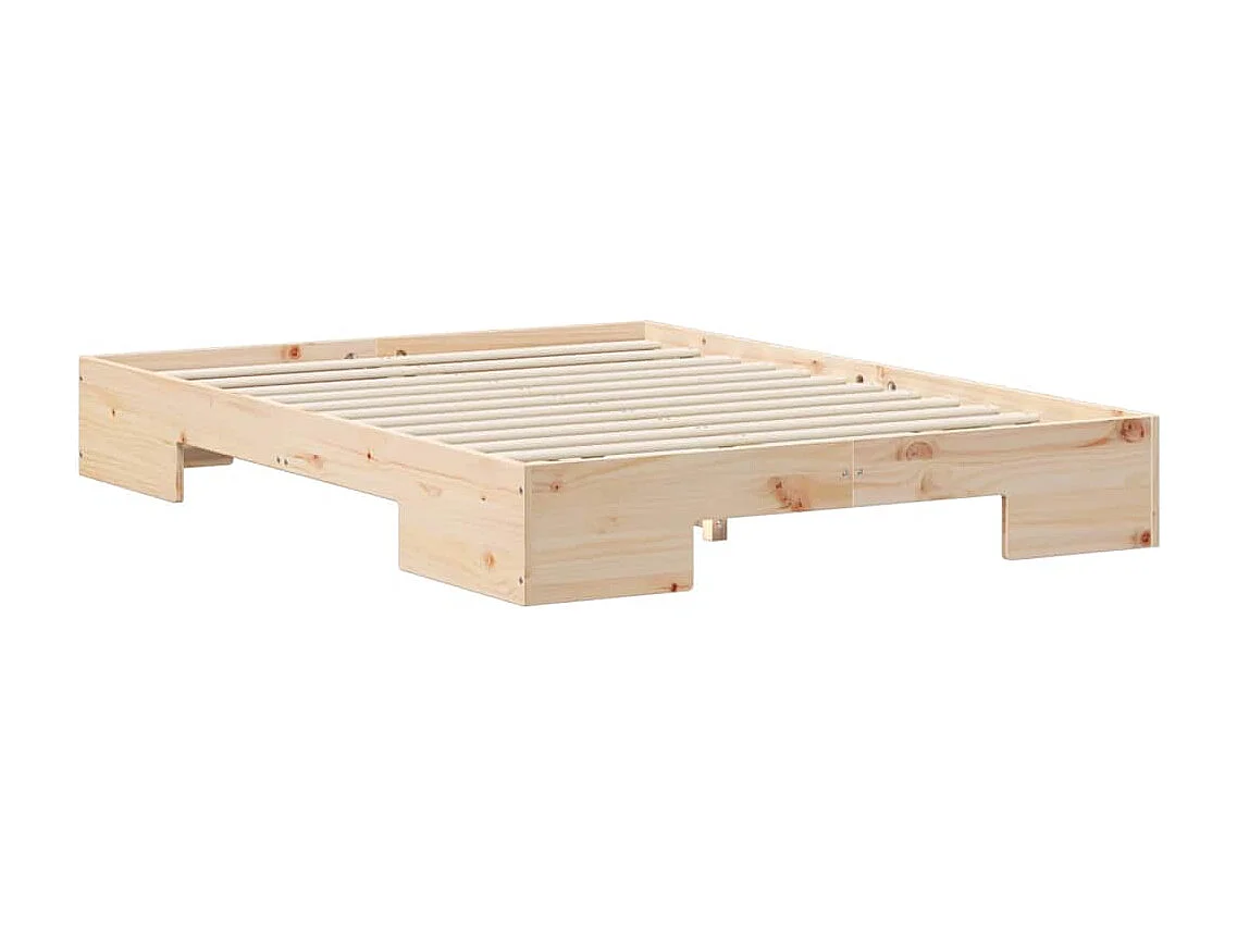 Verhoogd bedframe bruin 120 x 190 cm massief grenenhout