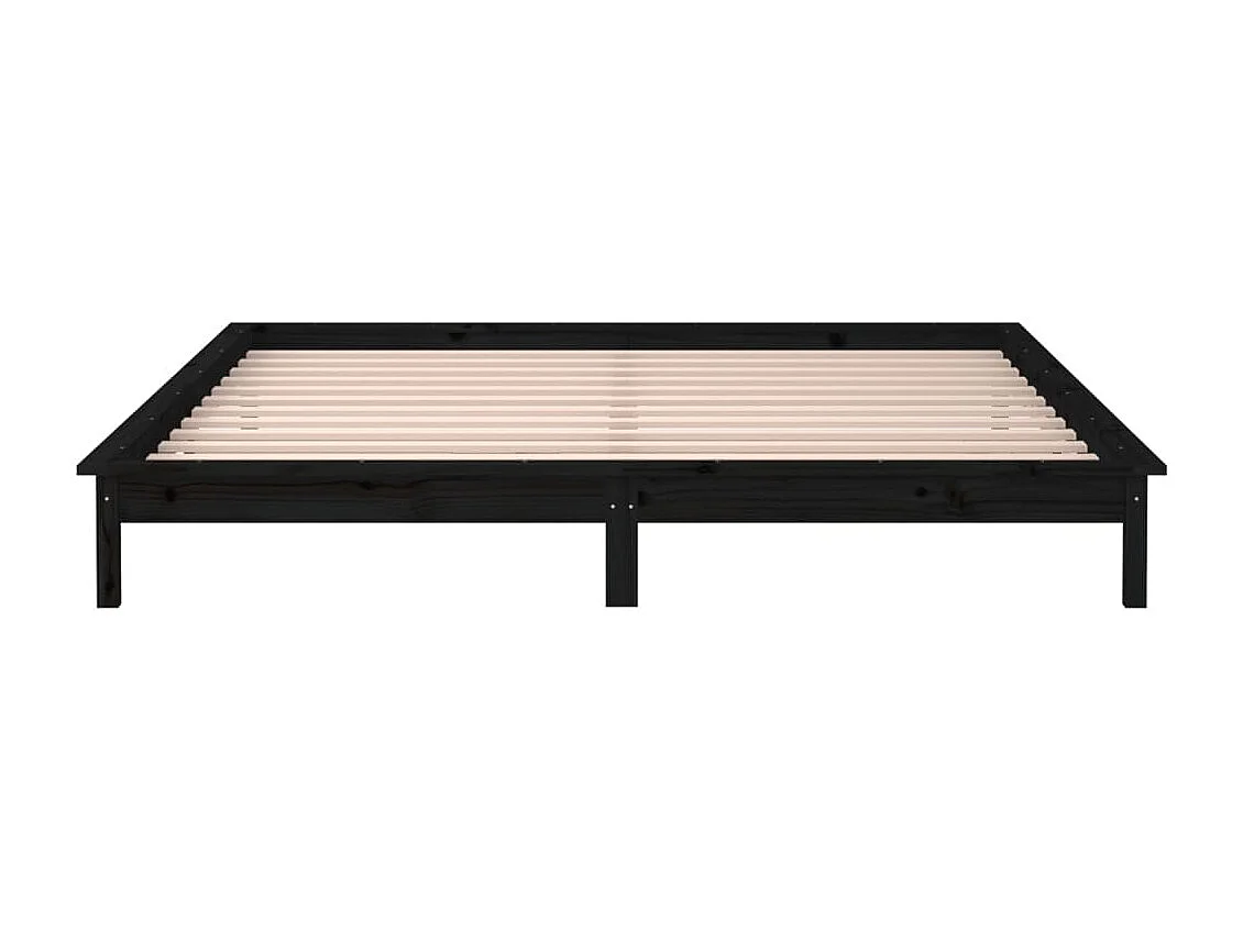 LED bedframe zonder matras zwart 200x200 cm massief hout